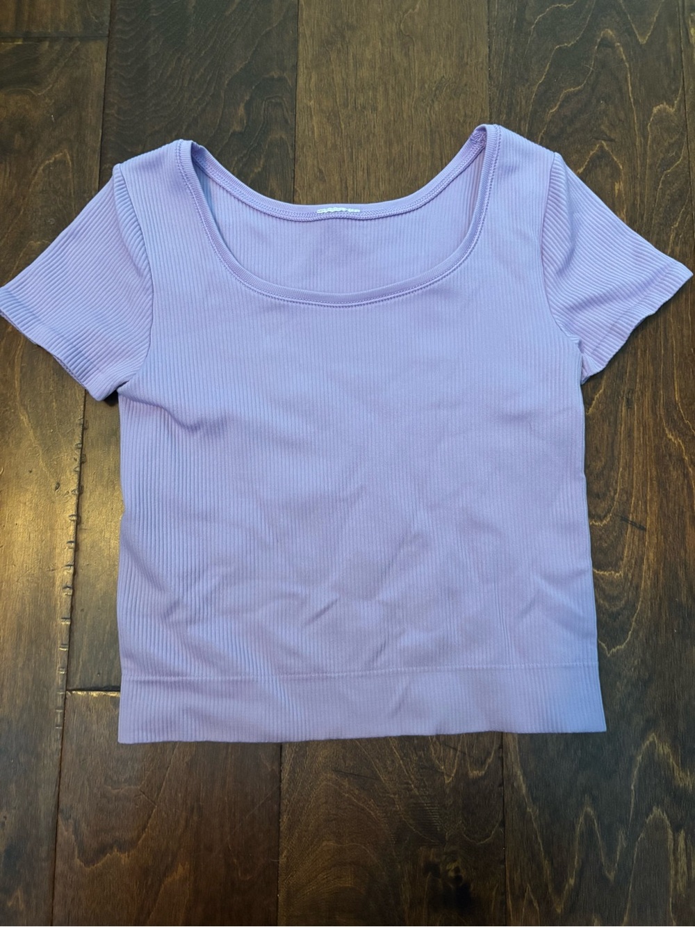 Athleta Lilac Ribbed Scoop Neck Crop Top Sz Small